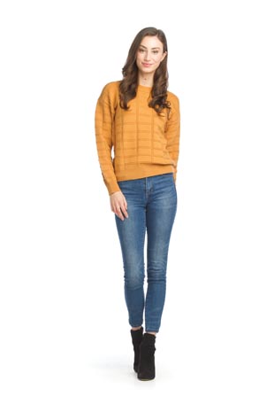 ST-15224 - Pullover Sweater with Knit Details - Colors: Slate, Mustard - Available Sizes:XS-XXL - Catalog Page:9 